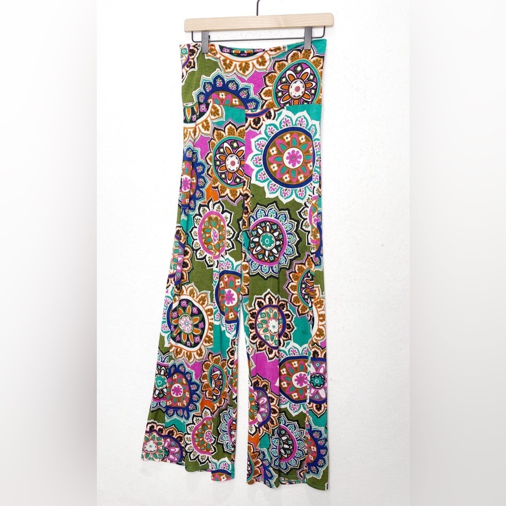 Junky Closet Size 1X Bohemian Palazzo Pants Colorful Mandalas Lounge Boho Hippie